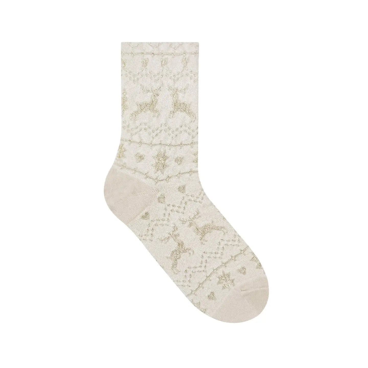 Winter Nordic Textured Snowy Deer Socks