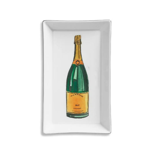 Ceramic Tray - Champagne Bottle