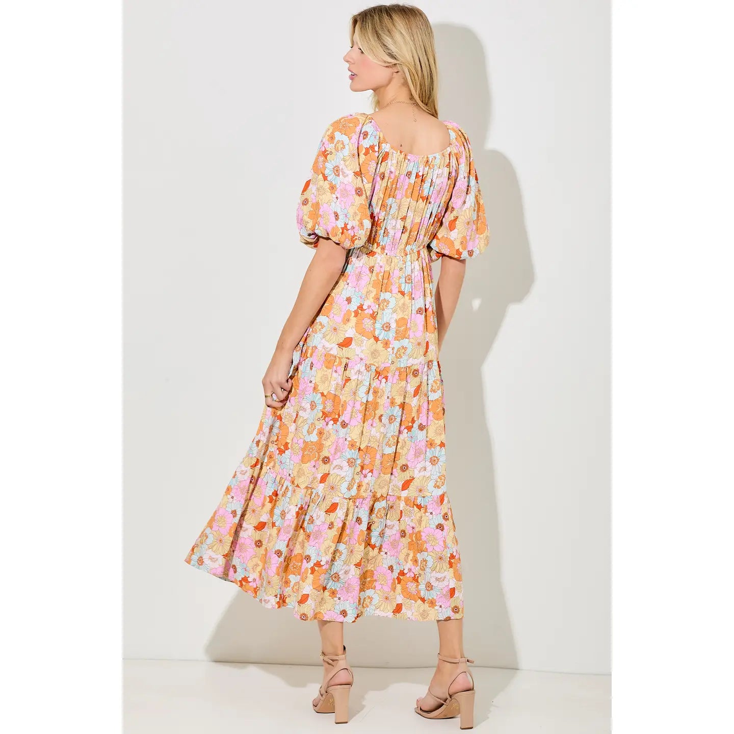 Retro Floral Maxi Dress