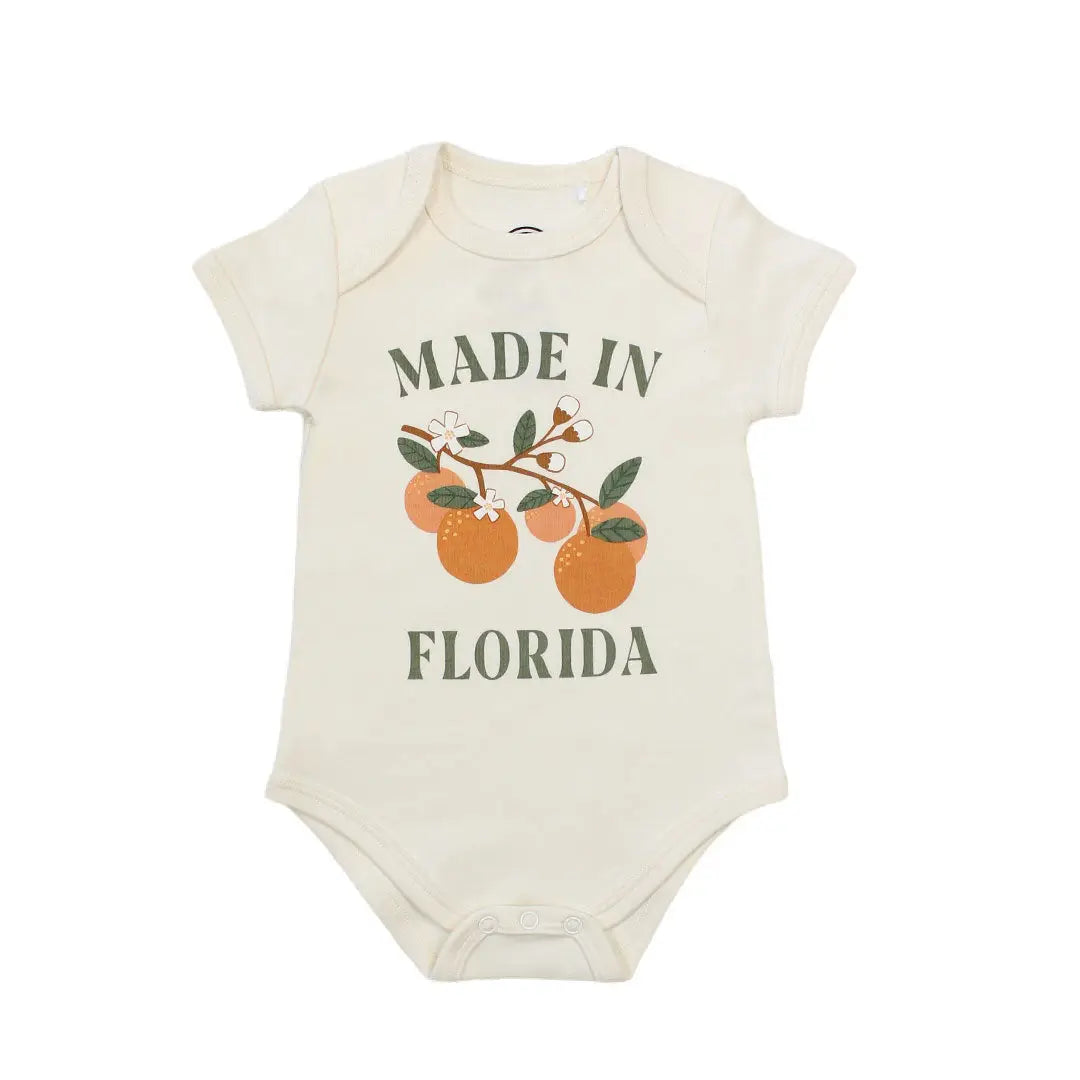 Made in Florida Oranges Cotton Onesie Florida Baby Gift