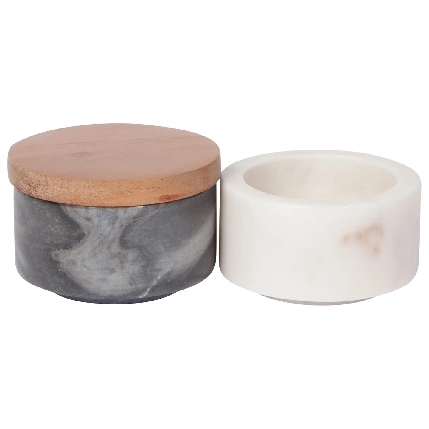 White Slate Marble Salt Cellar