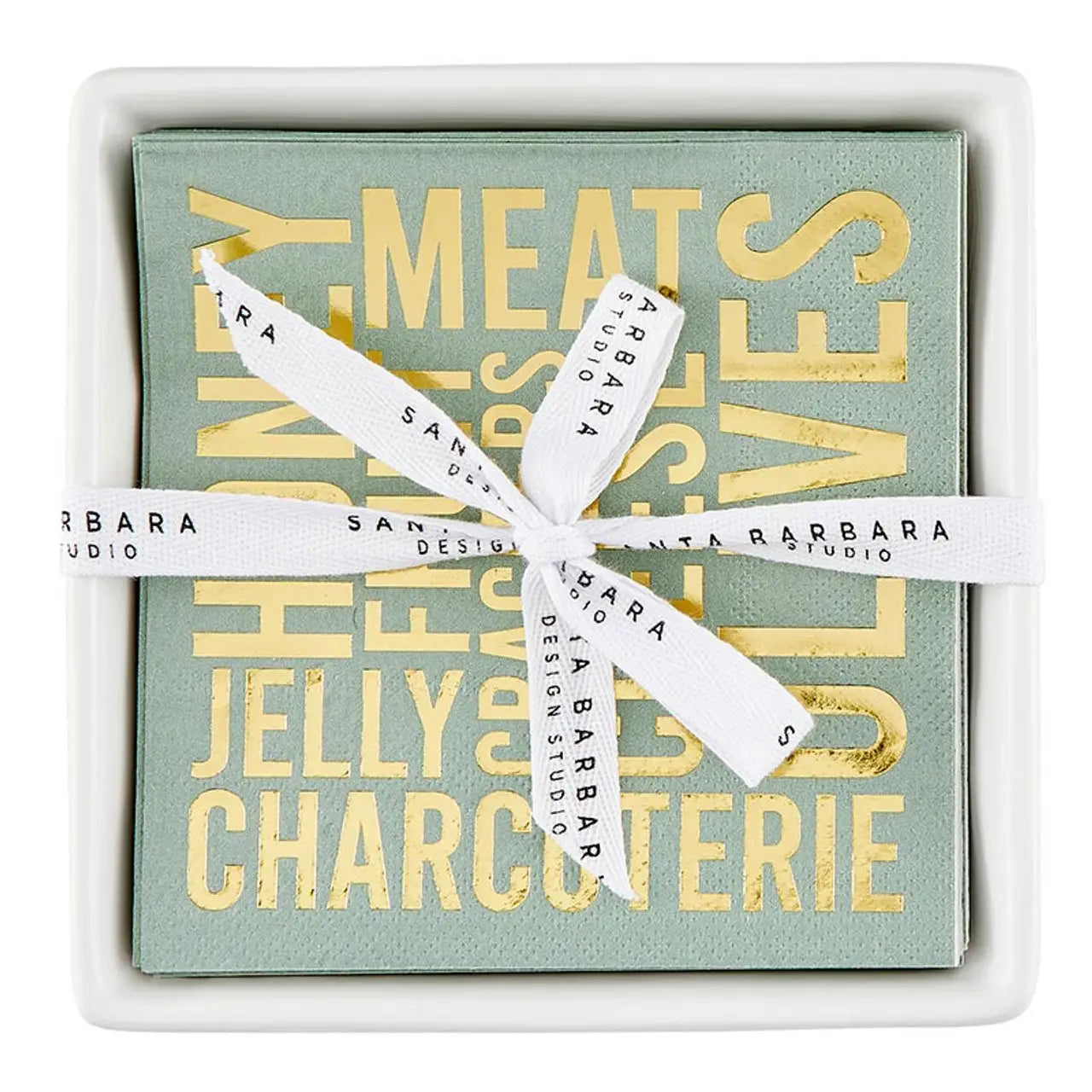 Ceramic Napkin Tray + Napkins - Charcuterie