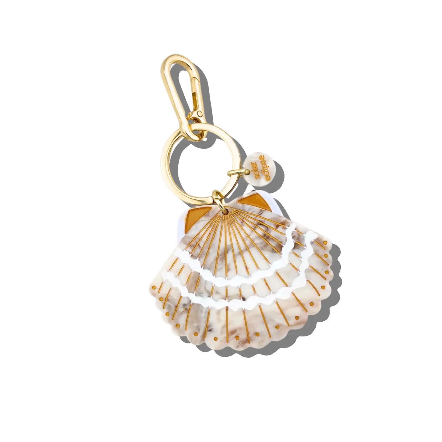 Hand-Painted Seashell Bag Charm & Keychain | Eco-Friendly