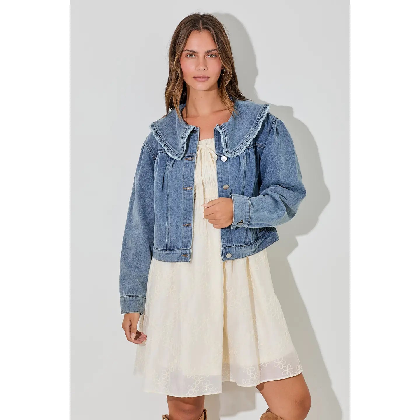 Peter Pan Collar Denim Jacket