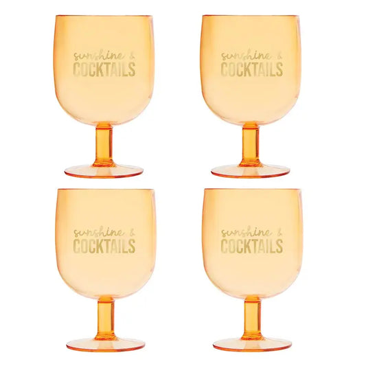 Set of 4 Stackable Wine Glass - Sunshine and Cocktails