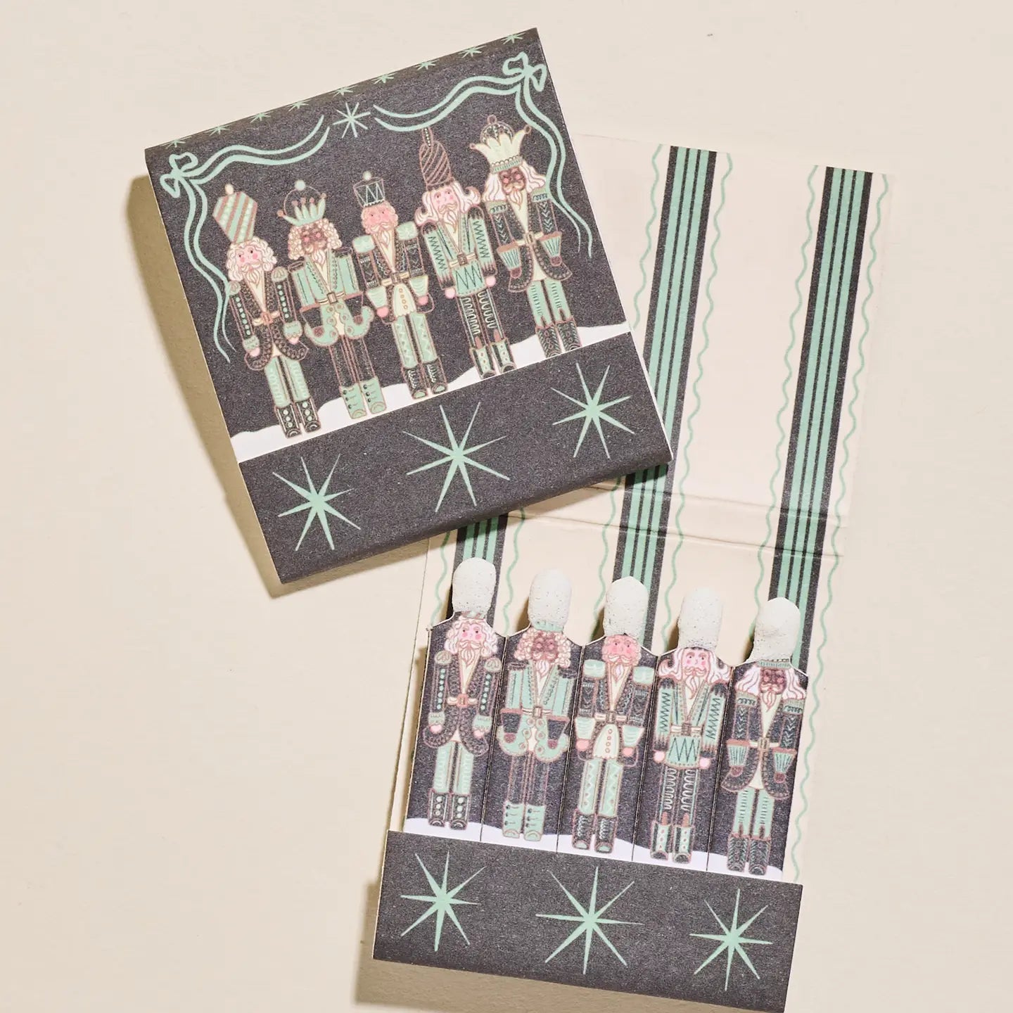 Green Nutcracker Printed 10 Stem Matchbooks