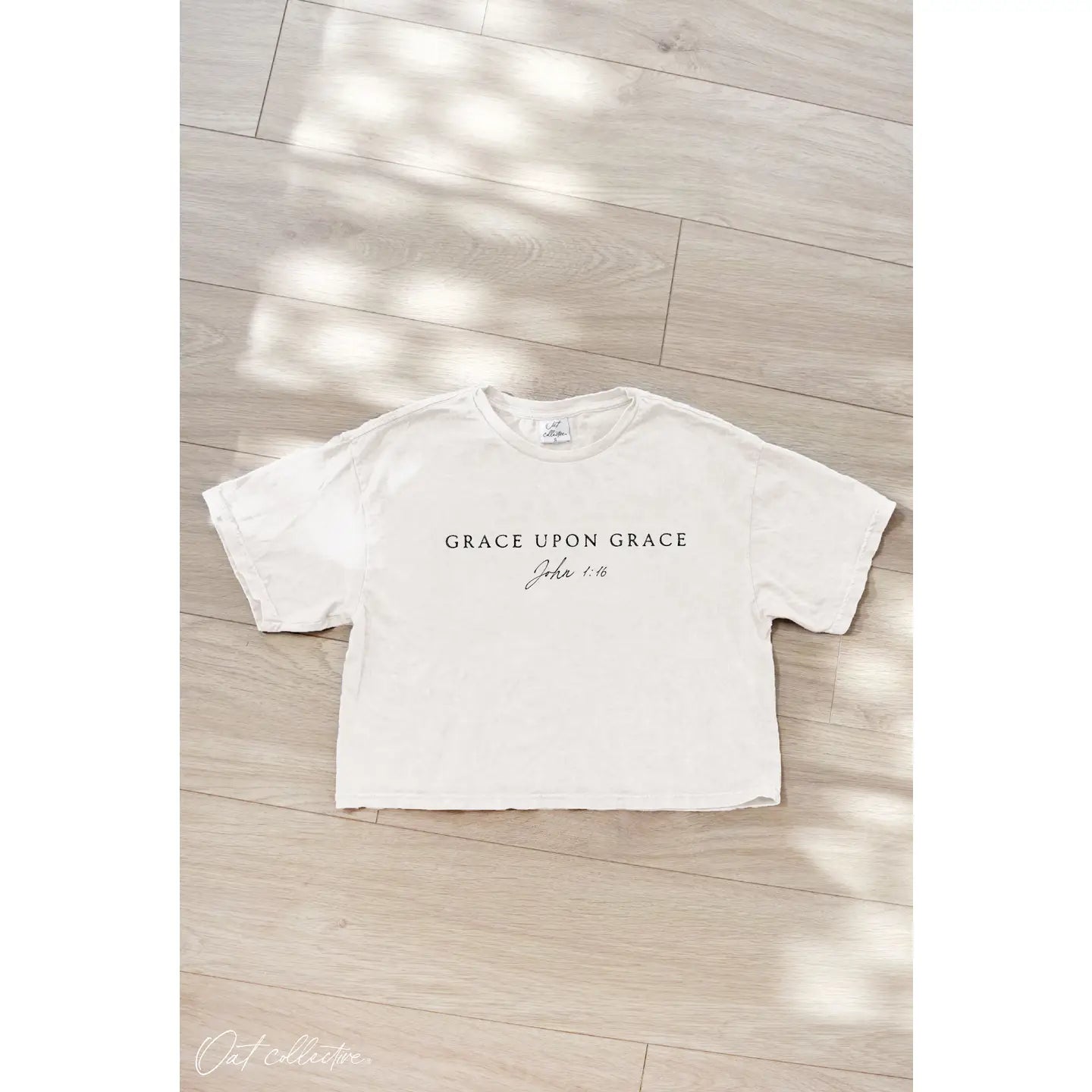 Grace Upon Grace Cropped Mineral Graphic Top