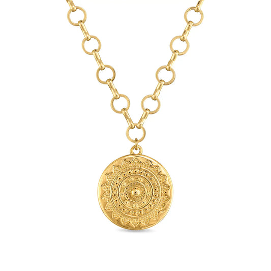 Sun Medallion Pendant Necklace