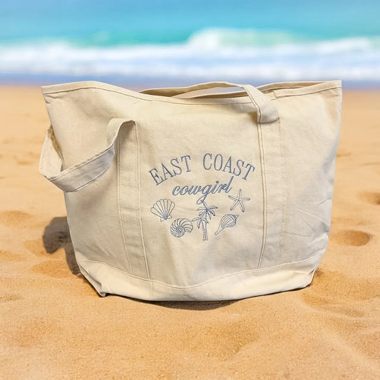 East Coast Cowgirl Embroidered Tote Bag