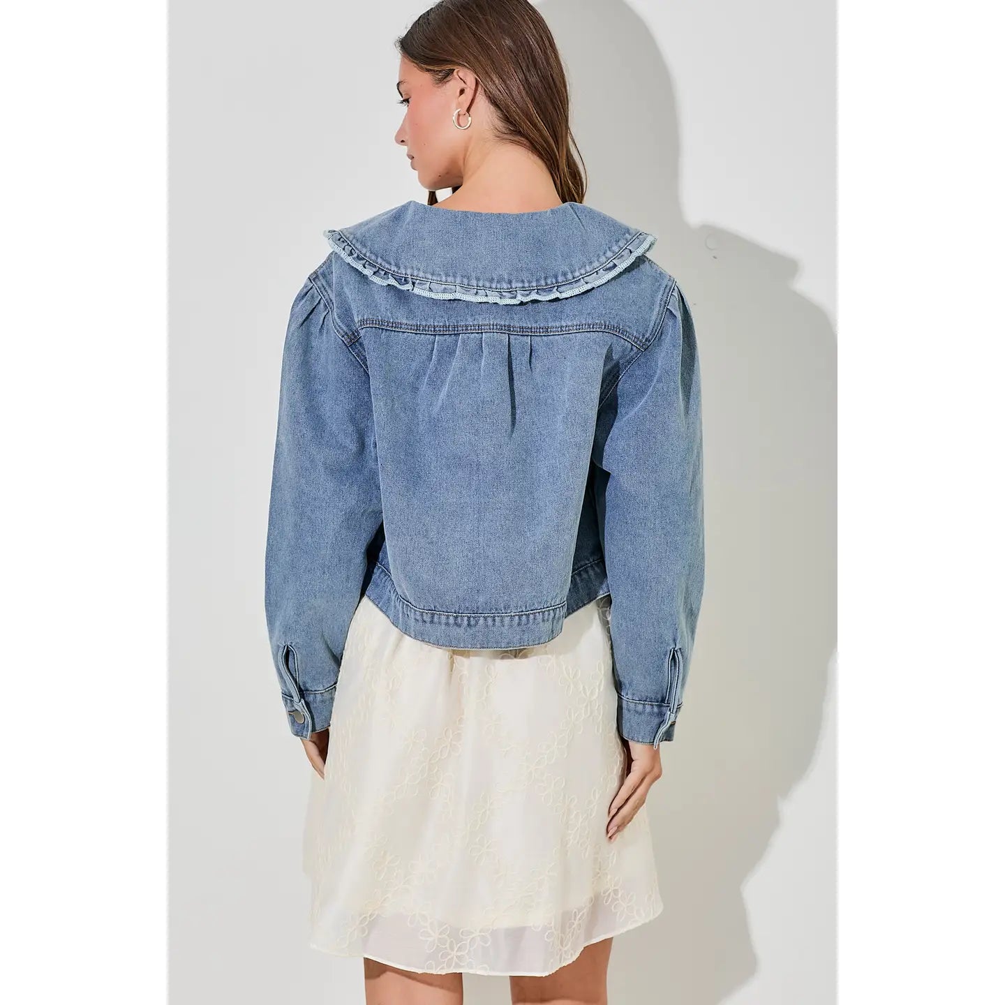 Peter Pan Collar Denim Jacket