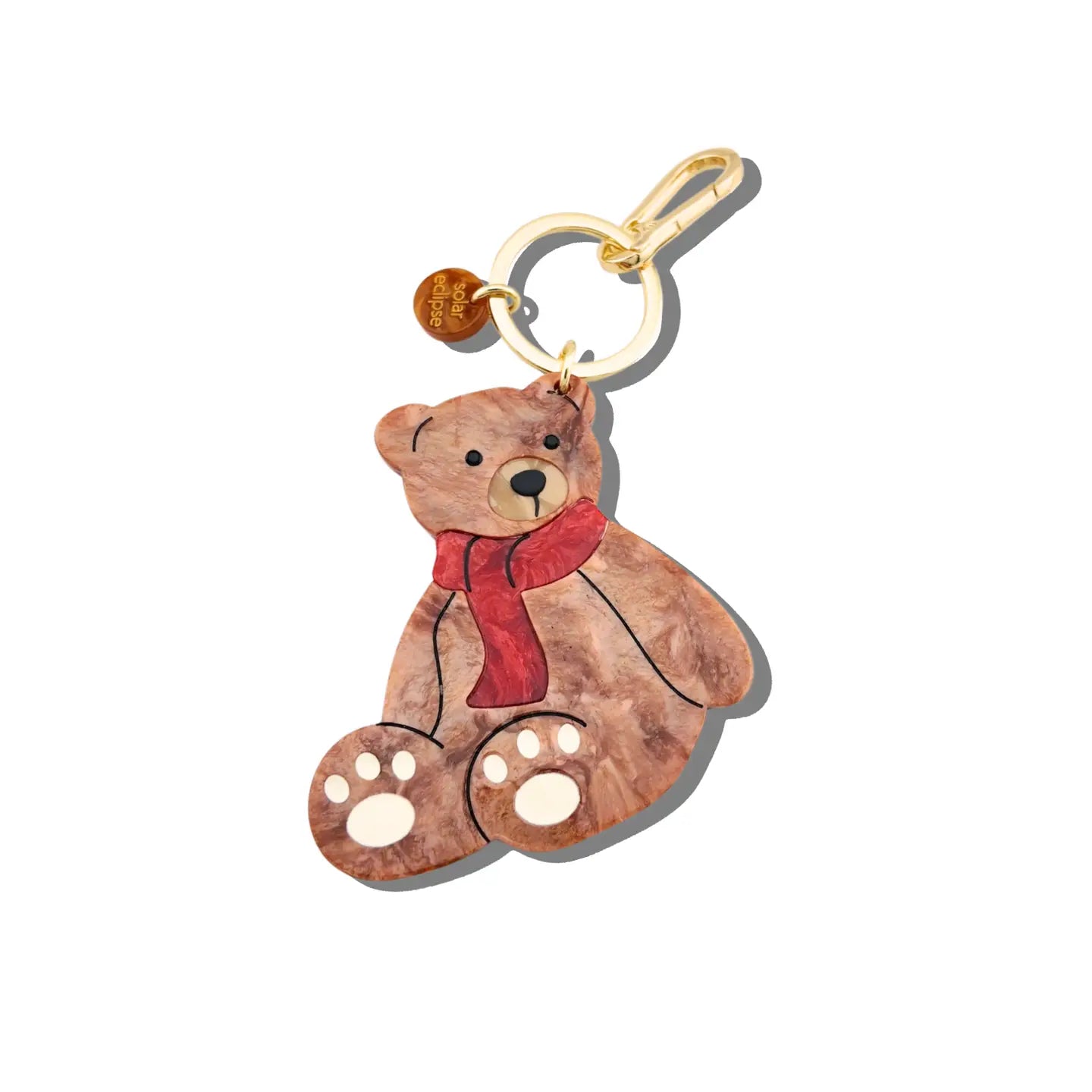 Hand-Painted Teddy Bear Bag Charm + Keychain