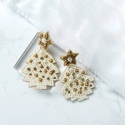 Gold and Cream Christmas Tree Drops