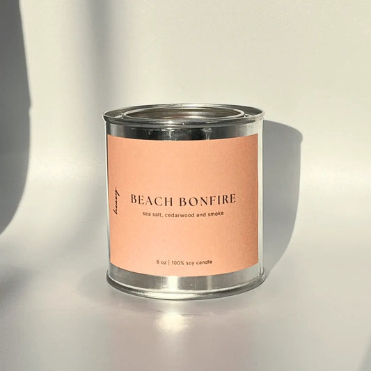 Beach Bonfire 8oz Wood Wick Soy Candle, Home Decor