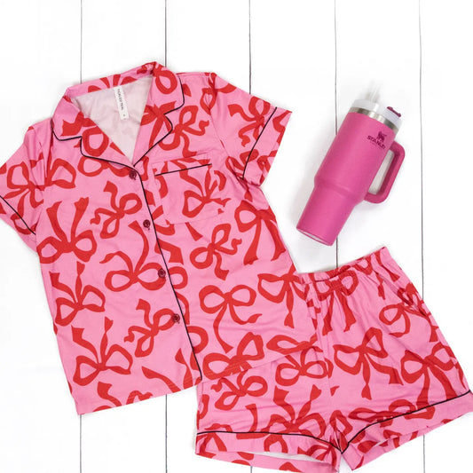 Pattern Bow Heart Pajamas