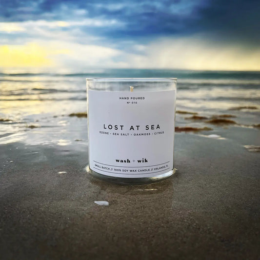 Lost At Sea Soy Wax Candle | Beach House | Ocean - 1 Wick