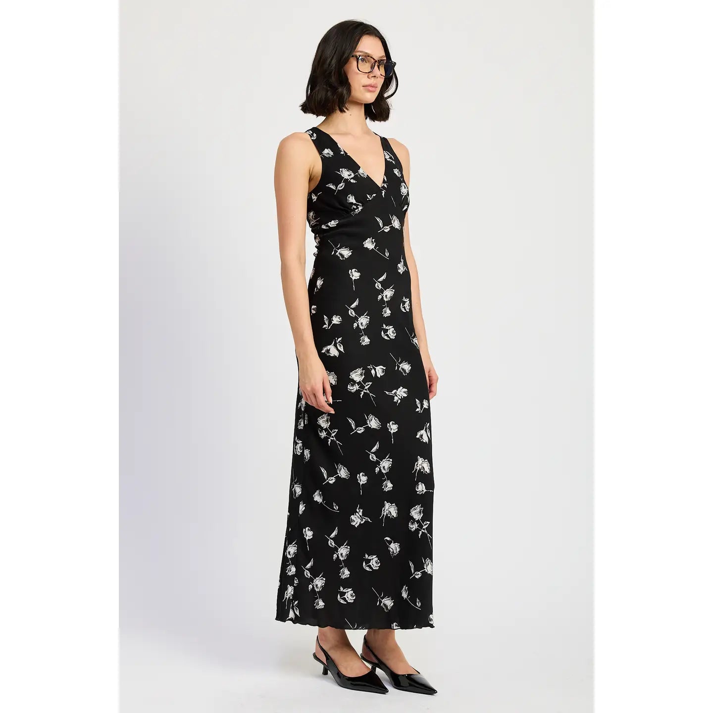 Elena Floral V Neck Maxi Dress