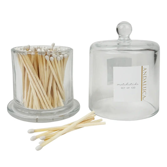 Glass Jar with Lid & 120 Wooden Matches