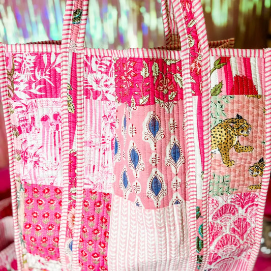 Pink City | Regular Quilted Tote Bag