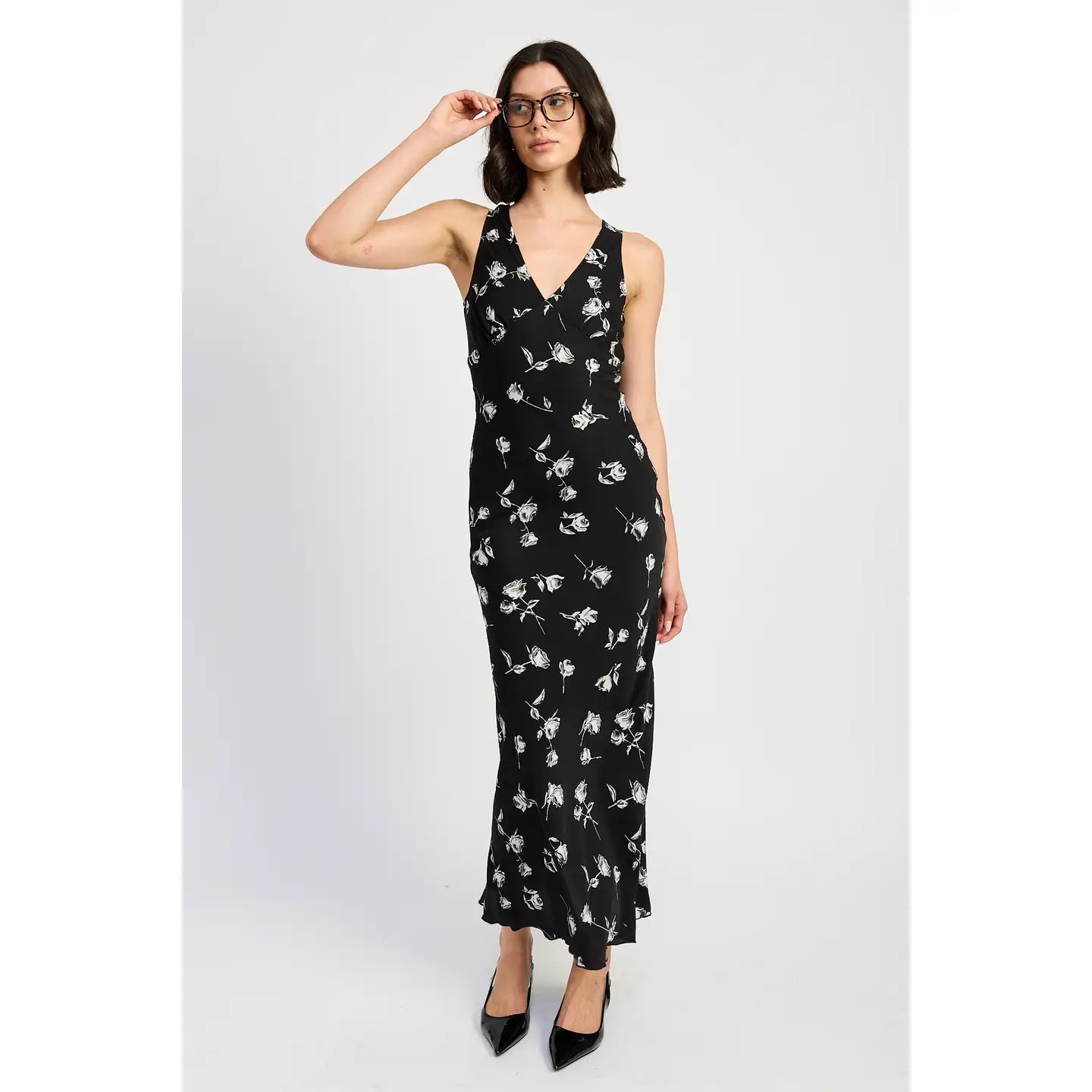 Elena Floral V Neck Maxi Dress